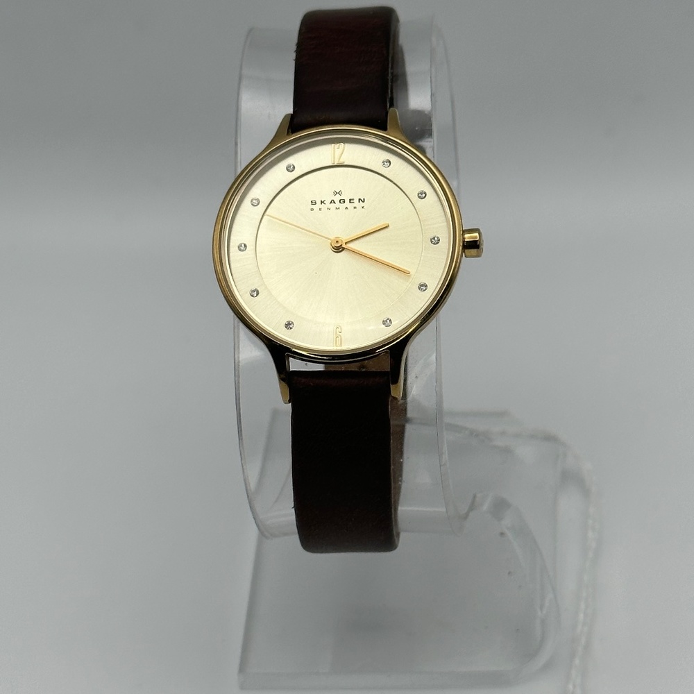 Skagen Anita Lille Medium Brown Leather Watch SKW2147